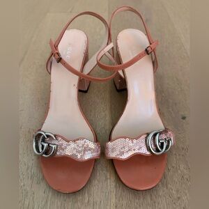 Gucci GG Marmont mid heeled sandals
